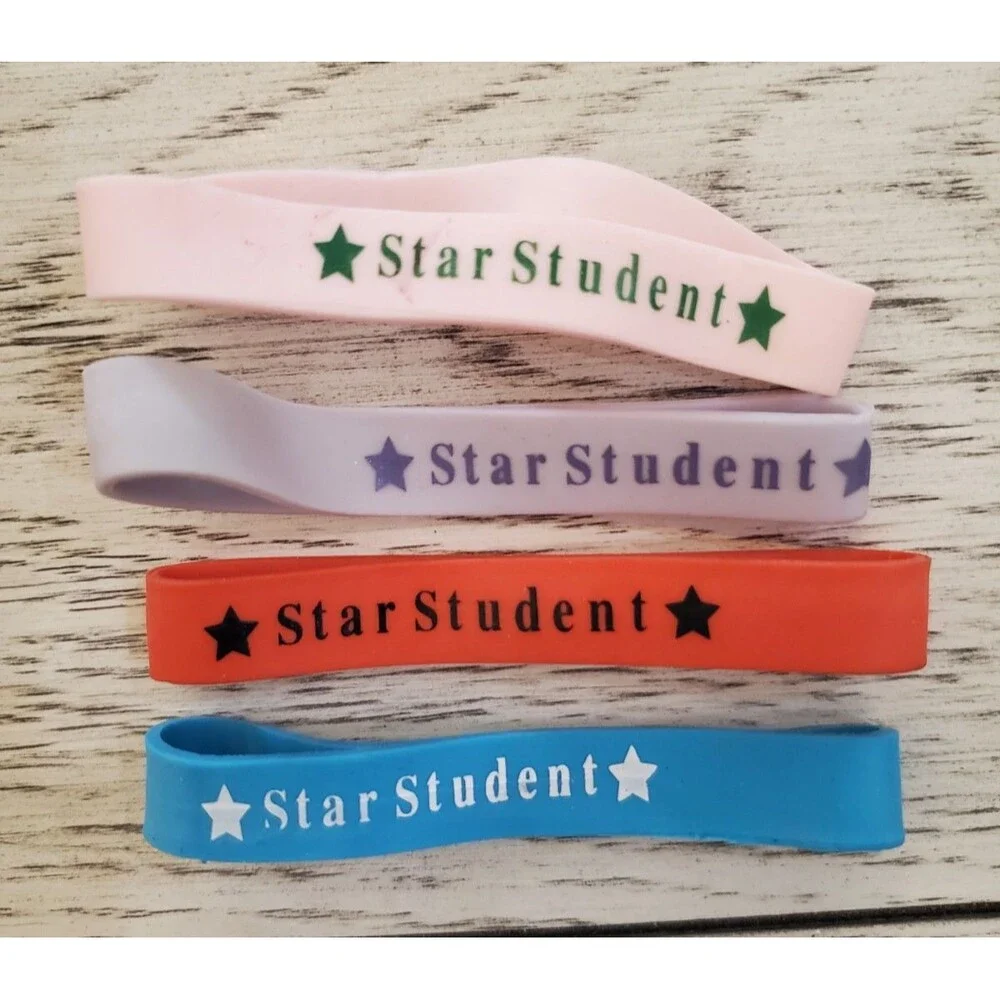 Star Student Silocone Bracelets Various Colors Lot of 44 Student Gifts/Prizes